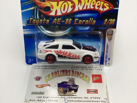 2006 Hot Wheels #002 Toyota AE-86 Corolla White Short Card SR Supply