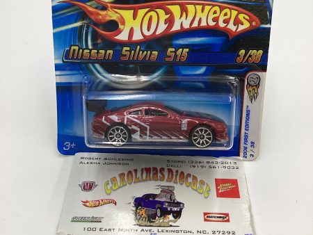 2006 Hot Wheels #003 Nissan Silvia S15 Red Short Card SR on Sale