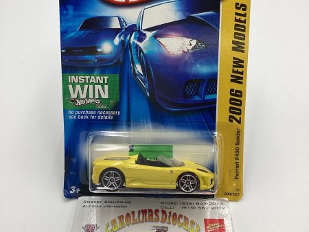 2006 Hot Wheels #033 Ferrari F430 Spider Yellow SR For Sale