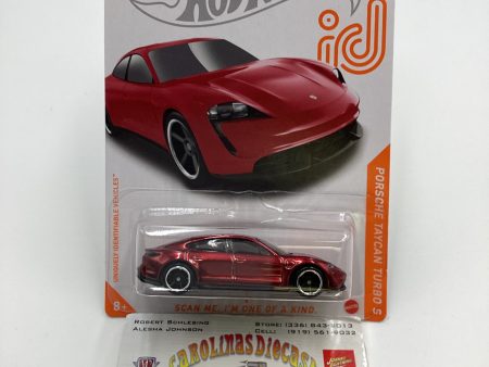 2021 Hot Wheels ID #6 Porsche Taycan Turbo S Red Chase 160A on Sale