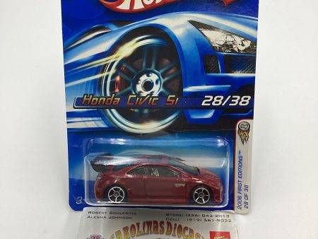 2006 Hot wheels #028 Honda Civic Si Red OH5 Chrome Wheels SR Cheap