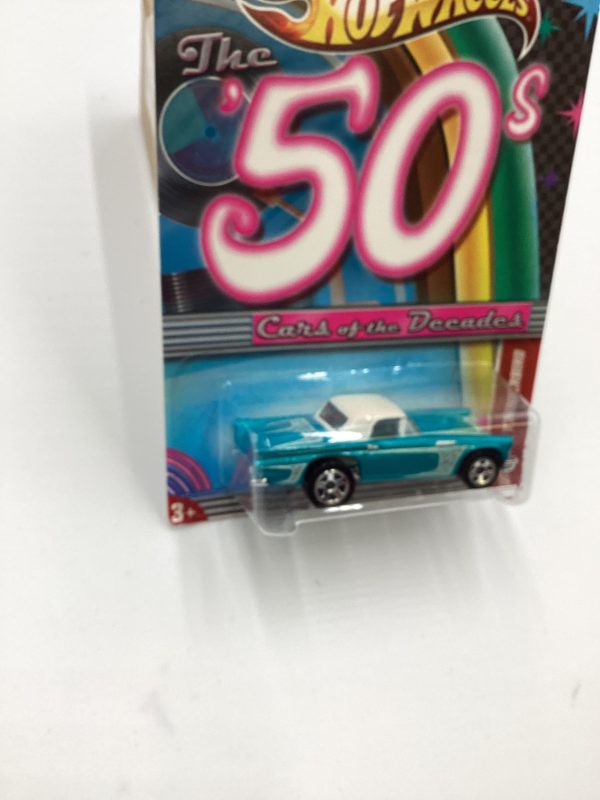 2011 Hot Wheels Cars of the Decades The 50s #10 57 Ford Thunderbird  Light Blue 157G Discount