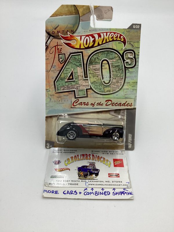 2011 Hot Wheels Cars of the Decades The 40s #6 40 Ford Black 157G Fashion