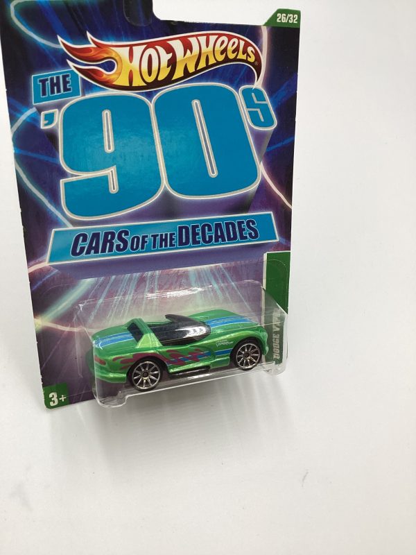 2011 Hot Wheels Cars of the Decades The 90s #26 Dodge Viper Green 157H Hot on Sale