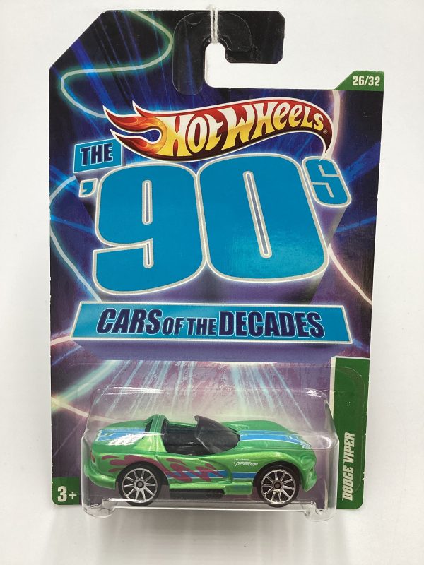 2011 Hot Wheels Cars of the Decades The 90s #26 Dodge Viper Green 157H Hot on Sale