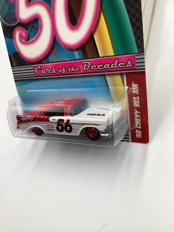 2011 Hot Wheels Cars of the Decades The 50s #9 56 Chevy Bel Air White Red 157F Discount