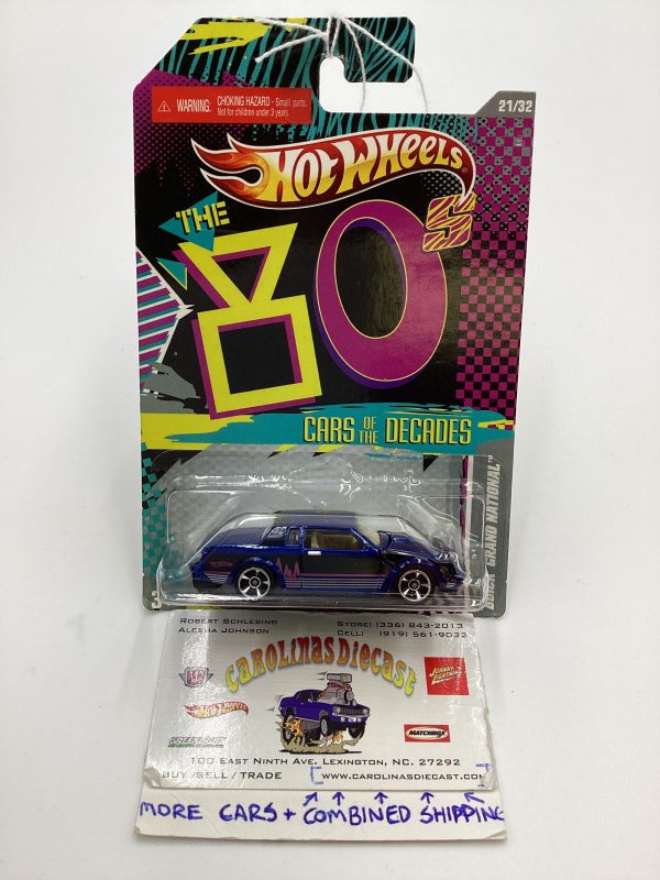 2011 Hot Wheels Cars of the Decades The 80s #21 Buick Grand National Blue 157F Supply