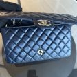 Chanel Chic Flap - Medium 25CM Quilted Lambskin Dark Blue Golden Hardware Series 21 Online