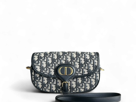 Dior Bobby East West - 21CM Oblique Monogram Canavas Blue GHW Online Sale