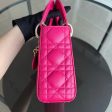 Lady Mini Lambskin Cannage Hot Pink Golden Hardware Online Hot Sale