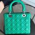 *Receipt* Lady Small Cannage Lambskin Green Silver Hardware Online Sale