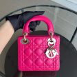 Lady Mini Lambskin Cannage Hot Pink Golden Hardware Online Hot Sale