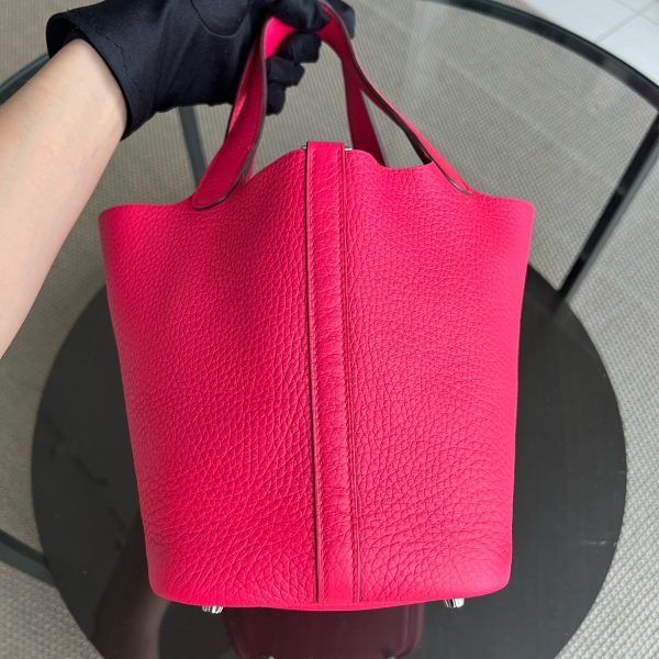 Hermes Picotin 18 Taurillon Clemence TC Leather Hot Pink Silver Hardware Online Sale