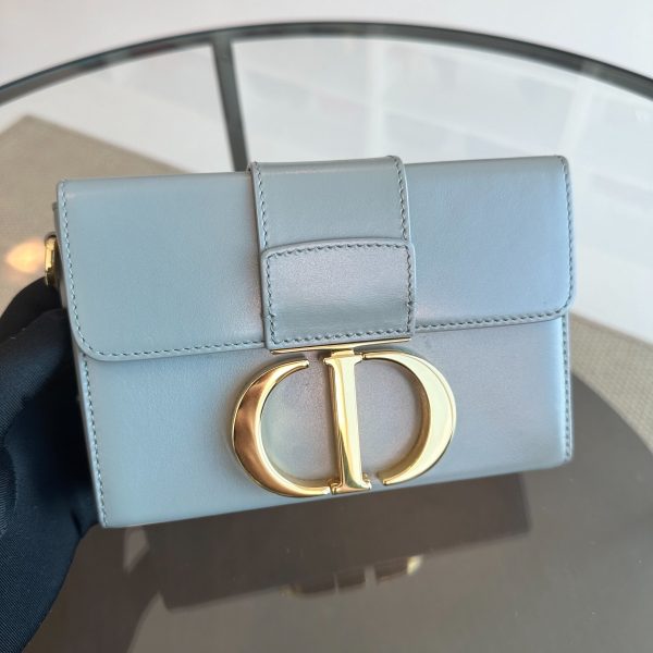 *Full Set Receipt* Montaigne Box Smooth Calfskin Light Blue GHW For Cheap