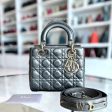 *ABC Strap* Dior Lady Small MyABC Cannage Calfskin Metallic Gunmetal Grey Golden Hardware on Sale