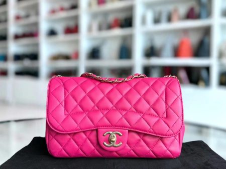 Mademoiselle Medium Chic Seasonal Flap 25CM Lambskin Hot Pink GHW No 21 For Cheap