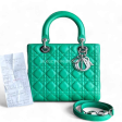 *Receipt* Lady Small Cannage Lambskin Green Silver Hardware Online Sale