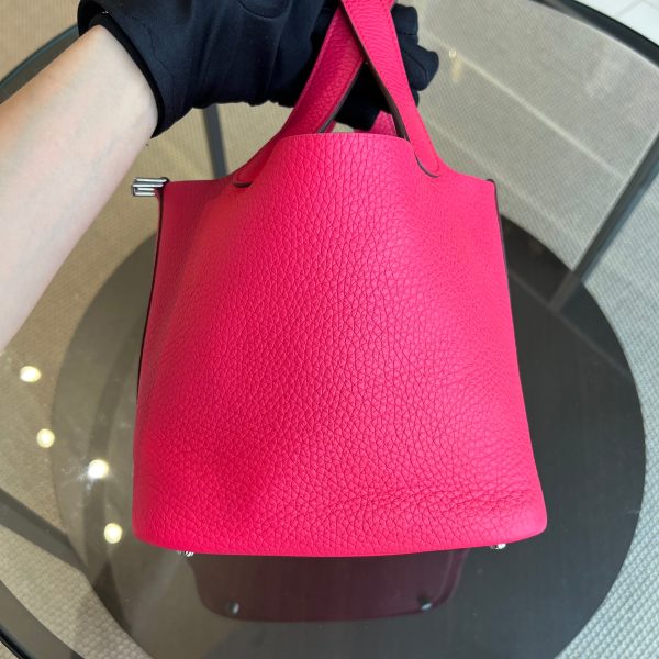 Hermes Picotin 18 Taurillon Clemence TC Leather Hot Pink Silver Hardware Online Sale