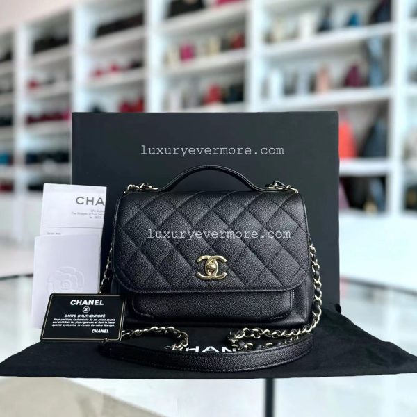 *Full Set with Receipt* Chanel Business Affinity - Medium Caviar Quilted Calfskin Black Gold Hardware Series 26 Online Hot Sale