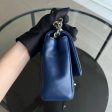 2020 Elegant Resin Chain Classic Flap Quilted Lambskin Dark Blue Two-Tone Golden Hardware No 29 Fashion