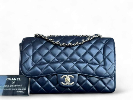 Chanel Chic Flap - Medium 25CM Quilted Lambskin Dark Blue Golden Hardware Series 21 Online