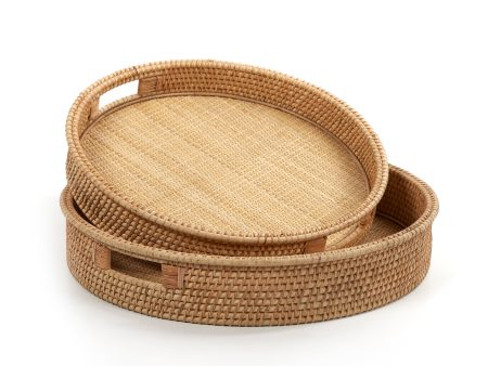 Circular Rattan Serving Tray Cheap