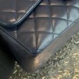 Caviar Jumbo Double Flap Classic Flap Quilted Calfskin Navy Blue SHW No 18 For Cheap