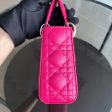 Lady Mini Lambskin Cannage Hot Pink Golden Hardware Online Hot Sale