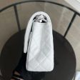 Chanel Classic Flap Medium - Caviar Calfskin White Silver Hardware Series 12 Fashion