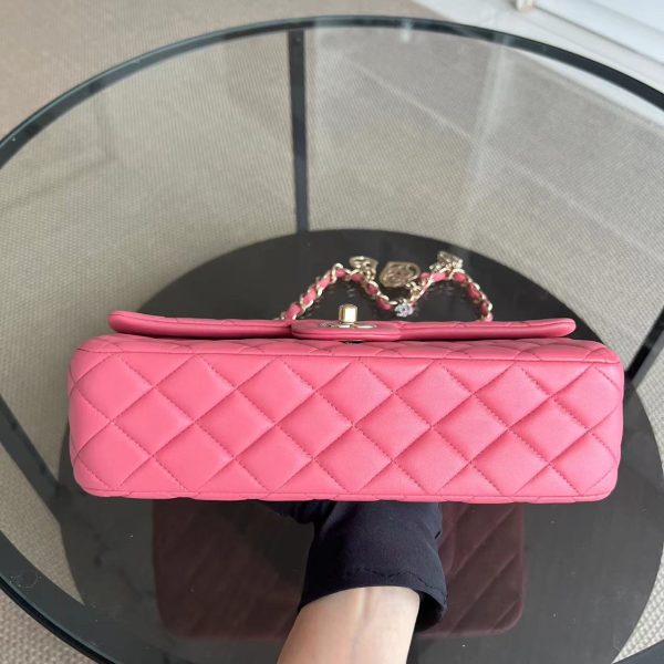 Chanel Classic Flap Medium - Vanitine Single Flap Quilted Lambskin Sakura Pink Golden Hardware Seires 19 Supply