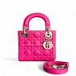 Lady Mini Lambskin Cannage Hot Pink Golden Hardware Online Hot Sale