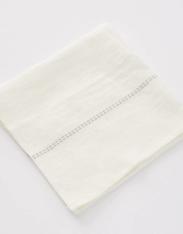 Rhythmo Napkin in Green & White Online