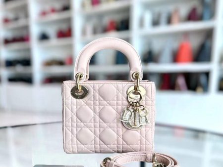 *Adjustable Strap* Lady Mini Cannage Lambskin Sakura Pink GHW Online Hot Sale