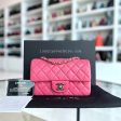 Chanel Classic Flap Mini - 20CM Rectangle Pink Quilted Lambskin Classic Flap Bag with Silver Hardware Series 28 Fashion