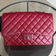 Chanel Classic Flap Jumbo - Caviar 30CM Single Flap Quilted Burgundy Dark Red Silver Hardware Series 13 Cheap