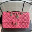 Chanel Classic Flap Medium - Vanitine Single Flap Quilted Lambskin Sakura Pink Golden Hardware Seires 19 Supply