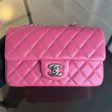 Chanel Classic Flap Mini - 20CM Rectangle Pink Quilted Lambskin Classic Flap Bag with Silver Hardware Series 28 Fashion