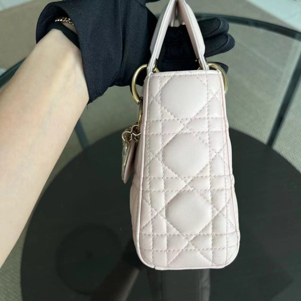 *Adjustable Strap* Lady Mini Cannage Lambskin Sakura Pink GHW Online Hot Sale