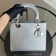 Dior Lady Medium - Metallic Micro-cannage Silver Hardware Fashion