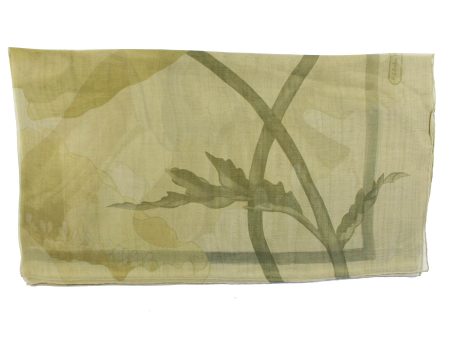 Salvatore Ferragamo Scarf Gray Green Floral - Chiffon Silk Women Shawl SALE Discount