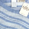 Agnona Scarf Dark Blue White Stripes Design - Linen Silk Shawl FINAL SALE Online Hot Sale