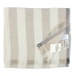 Agnona Scarf Taupe Gray Striped Design - Luxury Linen Cashmere Shawl FINAL SALE Online now