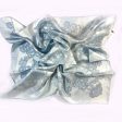 Ermanno Scervino Scarf Metal Blue Gray Ornamental Design - 27  Square Twill Silk Scarf SALE Online now