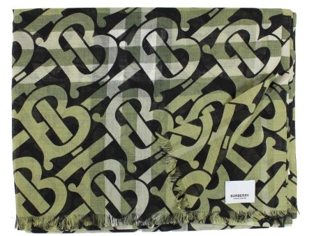 Burberry Scarf Monogram Design - Wool Silk Shawl SALE Sale