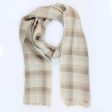 Agnona Scarf Beige Check Cashmere Linen Shawl  SALE Online