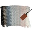 Missoni Scarf Gray Light Pink Zig Zag Pattern - Women Designer Shawl For Discount