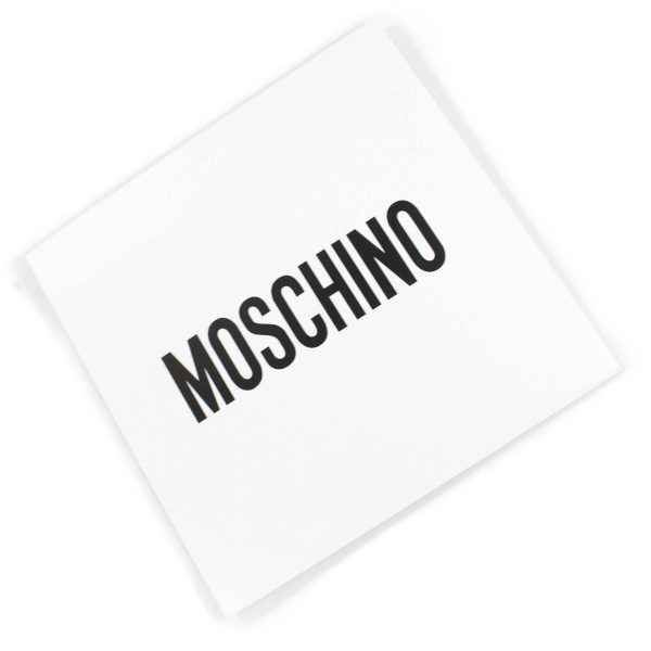 Moschino Scarf Black White Logo Design - Large Square Silk Foulard Discount