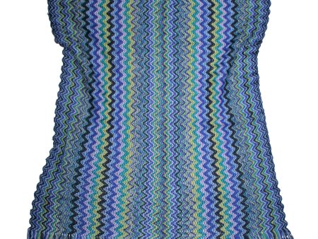 Missoni Scarf Blue Lilac Green Herringbone Design - Women Designer Shawl SALE Online Sale