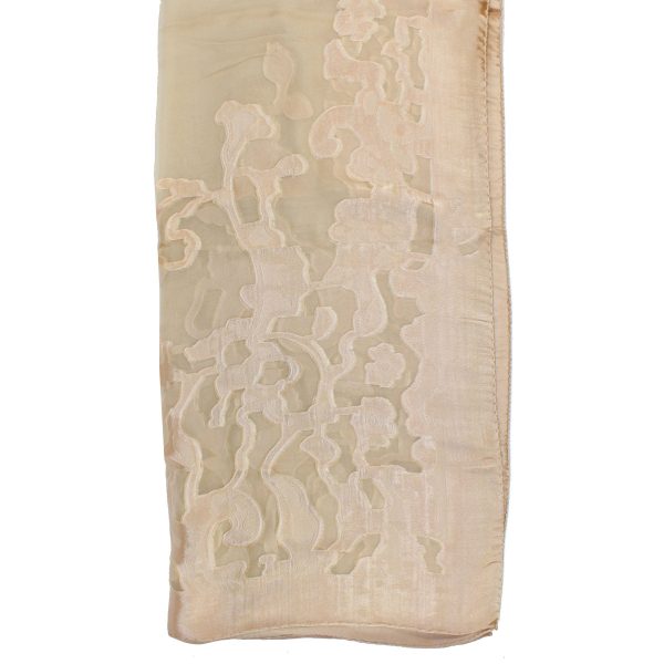 Elie Saab Scarf Taupe-Beige Laced Design - Chiffon Silk Shawl SALE Discount