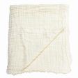 White Waffled Linen Throw Supply